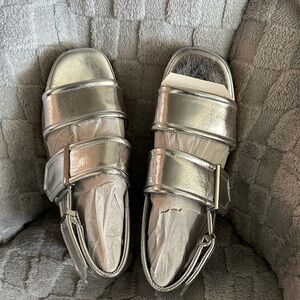 Franco Sarto Metallic Silver Sandals